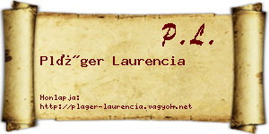 Pláger Laurencia névjegykártya